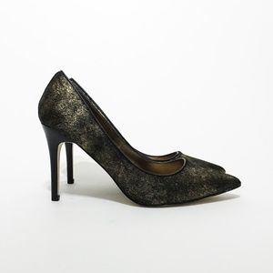 Adrianna Papell Bronze Metallic Calf Hair Pumps